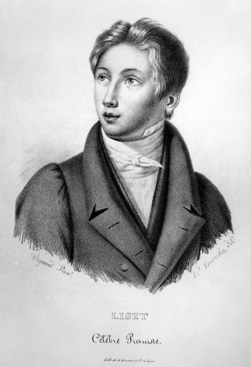 ヌマ・ブコイラン（1805-69）によって刻まれた少年としてのフランツ・リスト（1811-86）の肖像 作： ジャン・ヴィニャー