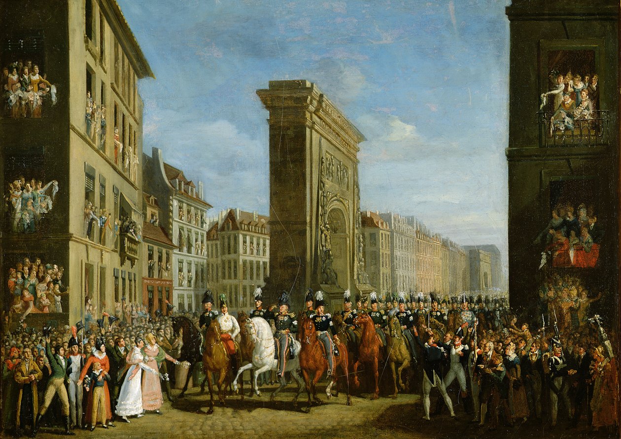 1814年3月31日、Porte Saint-Denisの前の同盟国の通過 作： ジャン・ジッペル