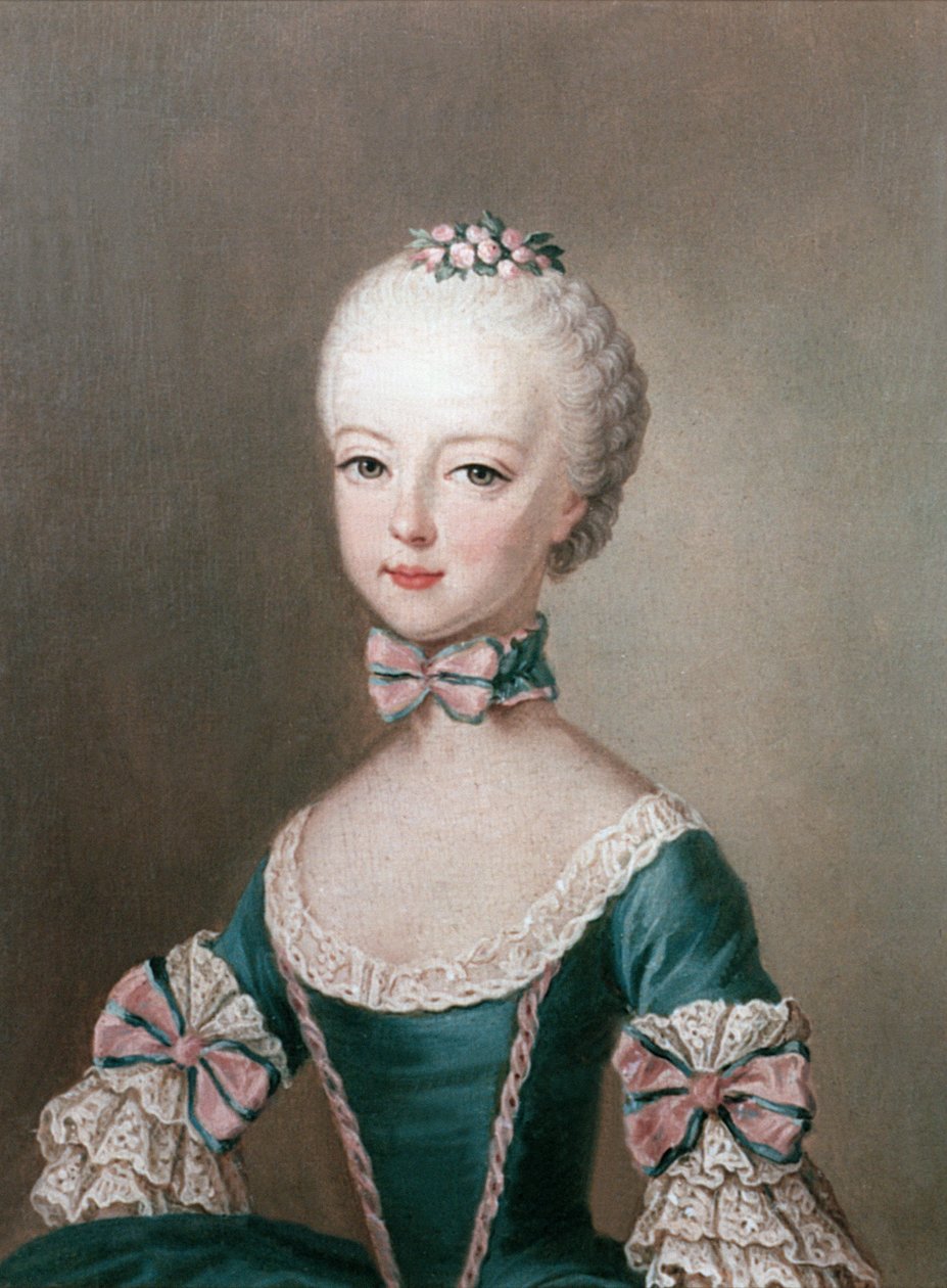 マリーアントワネット（1755-93）フランシス1世皇帝の娘とオーストリアのマリアテレジア、フランスのルイ16世の妻、1762年 作： ジャン・エティエンヌ・リオタード