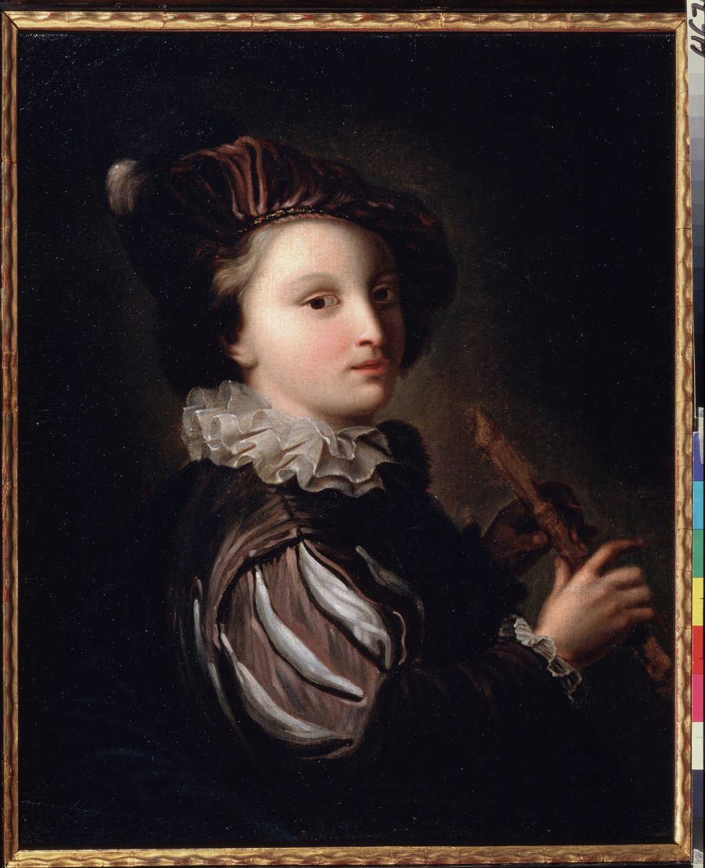 ジャン・アレクシス・グリム (1678-1733) 18世紀の絵画「ミリトンの若いページ」(葦パイプのあるページ)。 ロココ。 キャンバスに油彩。 プーシキン美術館モスクワ 作： ジャン・アレクシス・グリモウ