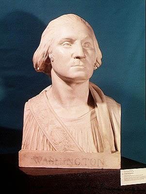 ジョージ・ワシントン（1732-99）の胸像 1785年頃（大理石製 作： ジャン・アントワーヌ・ウードン