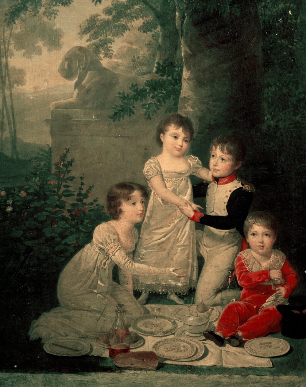 ヨアヒム・ムラートとカロリーヌ・ボナパルトの4人の子供（左から、レティツィア 作： ジャン＝バティスト・イザベイ