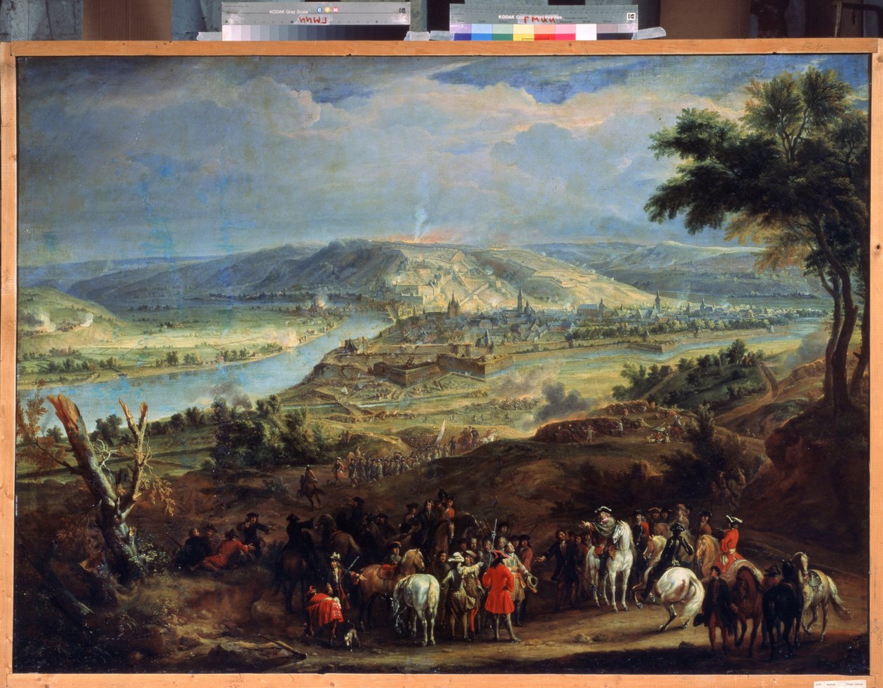 1692 年のナミュール包囲戦 (The Siege of Namur in 1692)。 1692 年 5 月 29 日から 6 月 30 日までのルイ 14 世とヴォーバンによる街の包囲。 作： ジャン・バプティスト・マーティン
