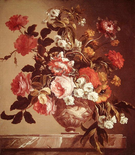 花瓶の花（油彩・キャンバス） 作： ジャン＝バティスト・モノノワイエ