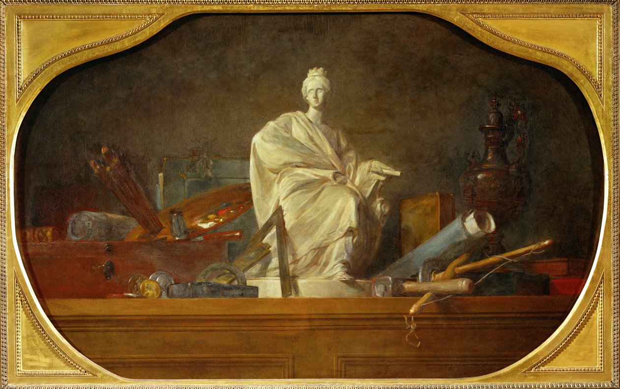 Les attributs des arts - 芸術の属性, 40-12-16/29の付随作品。 作： ジャン・バティスト・シメオン・シャルダン