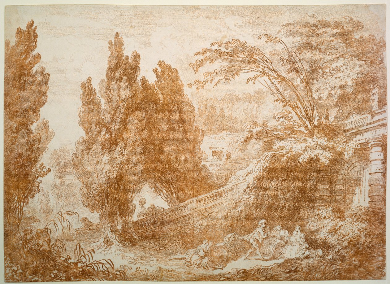 Parklandschaft mit fröhlicher Gesellschaft 作： ジャン・ホノレ・フラゴナール