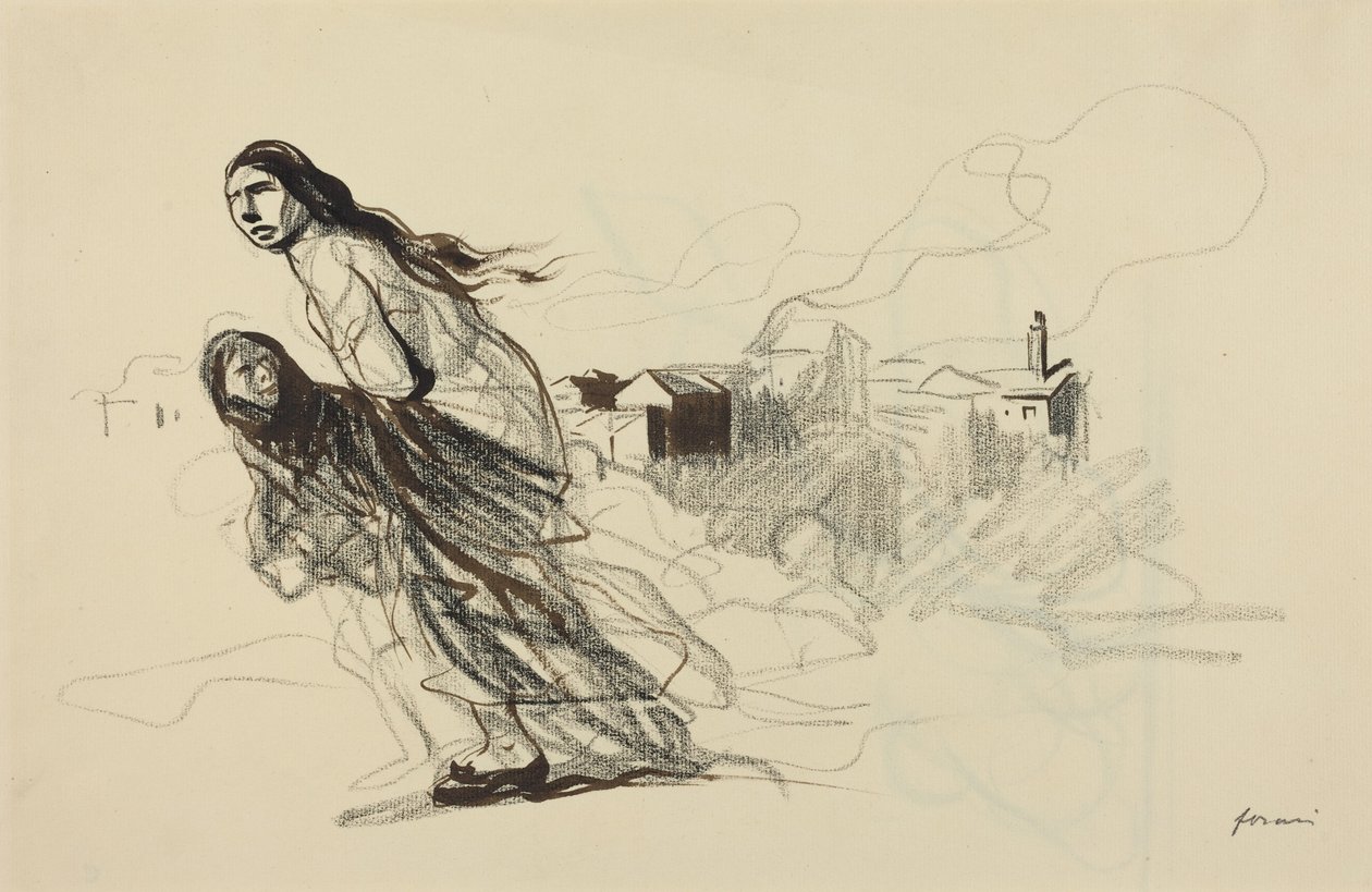 ドゥエの後、おそらく1918年（インク画） 作： 