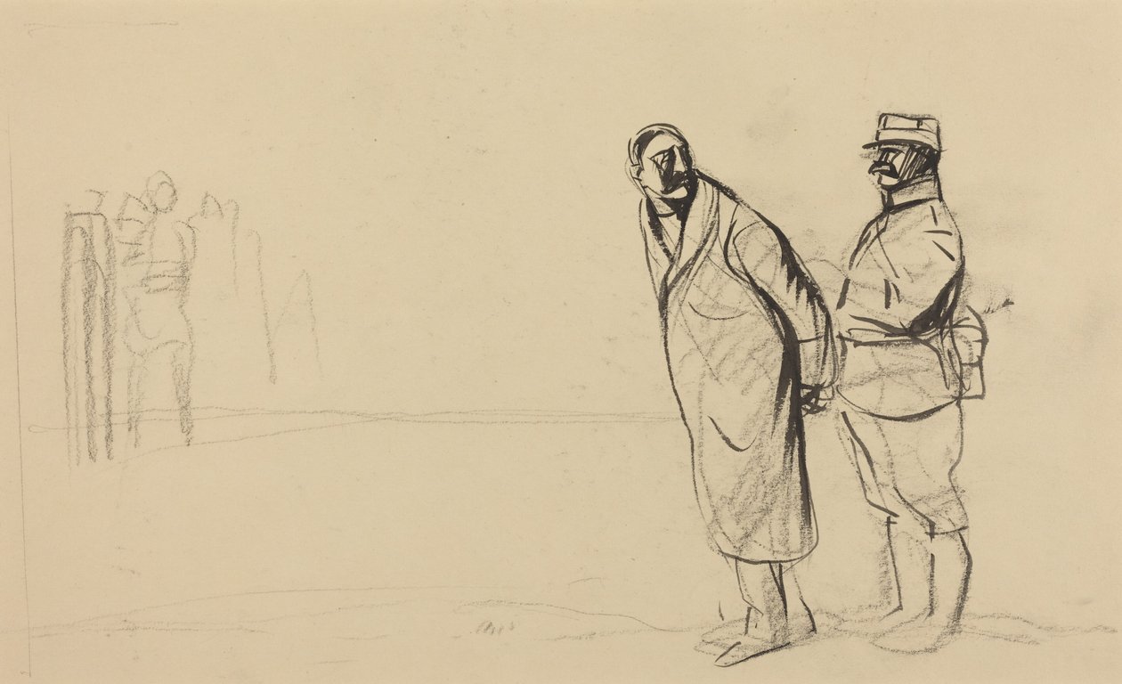 ヴァンセンヌ戦線にて。ボロ・パチャ、1914-1919年頃（紙にインク） 作： 