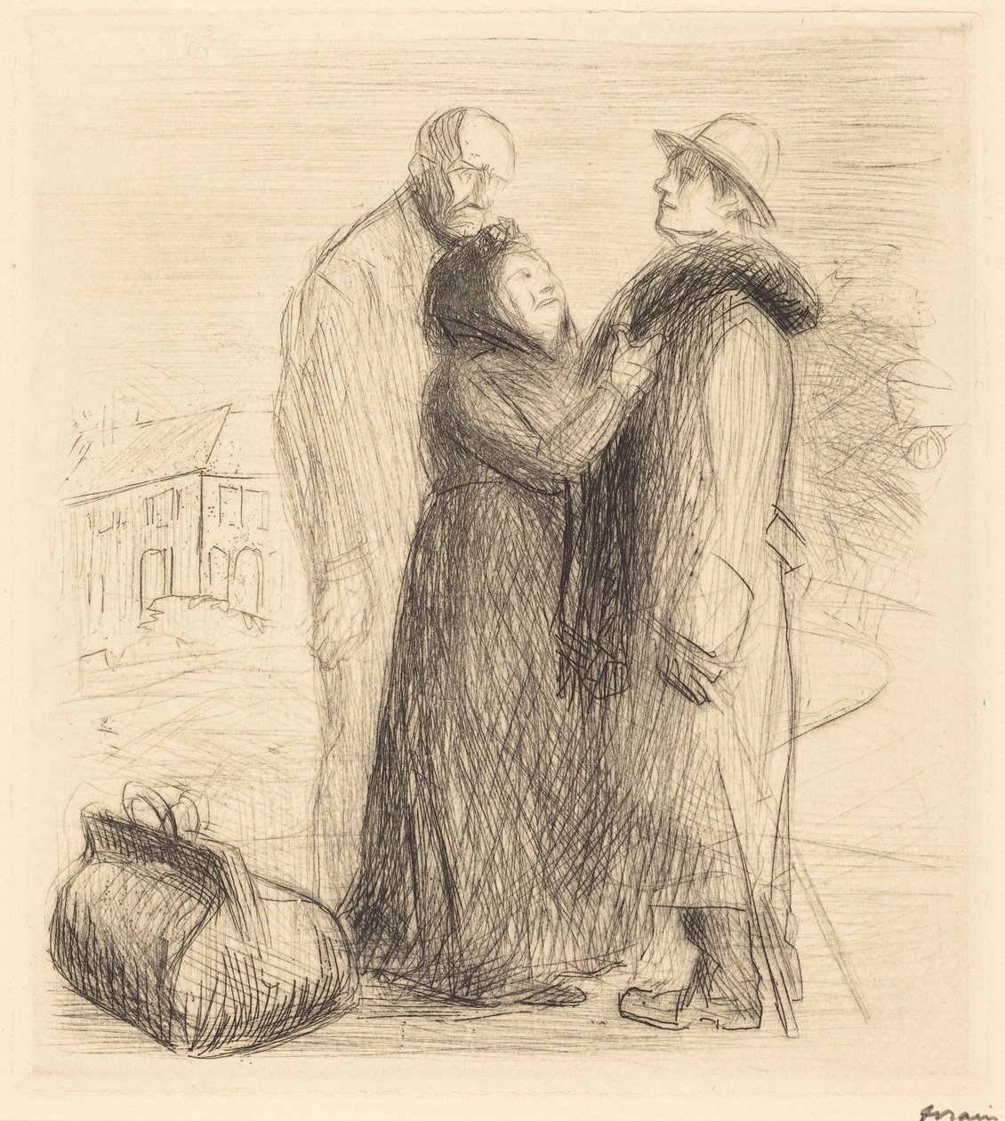 放蕩息子の出発（第1枚、縦長）（The Departure of the Prodigal Son）（first plate, vertical） 作： ジャン・ルイ・フォラン