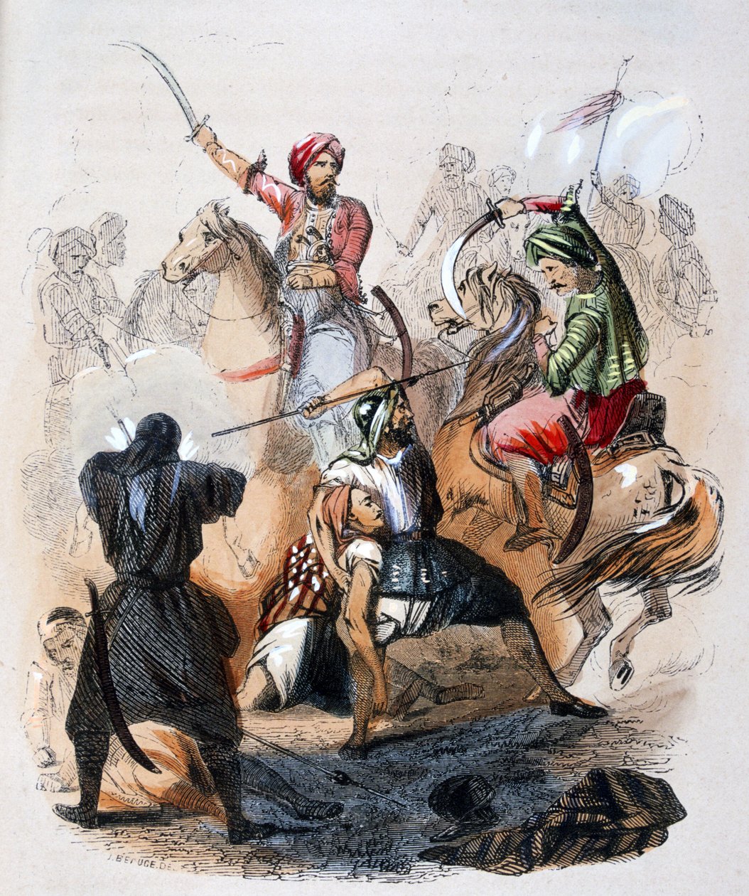 イブラヒム・パシャ（1789-1848）、ワッハーブ派との戦場にて 作： ジャン・アドルフ・ボース