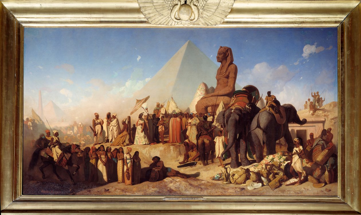 CambyseおよびPsammenite。紀元前529年から522年までのペルシャ帝国のルーエニッド王、カンビース2世との会談 作： ジャン・アドリアン・ギグネット