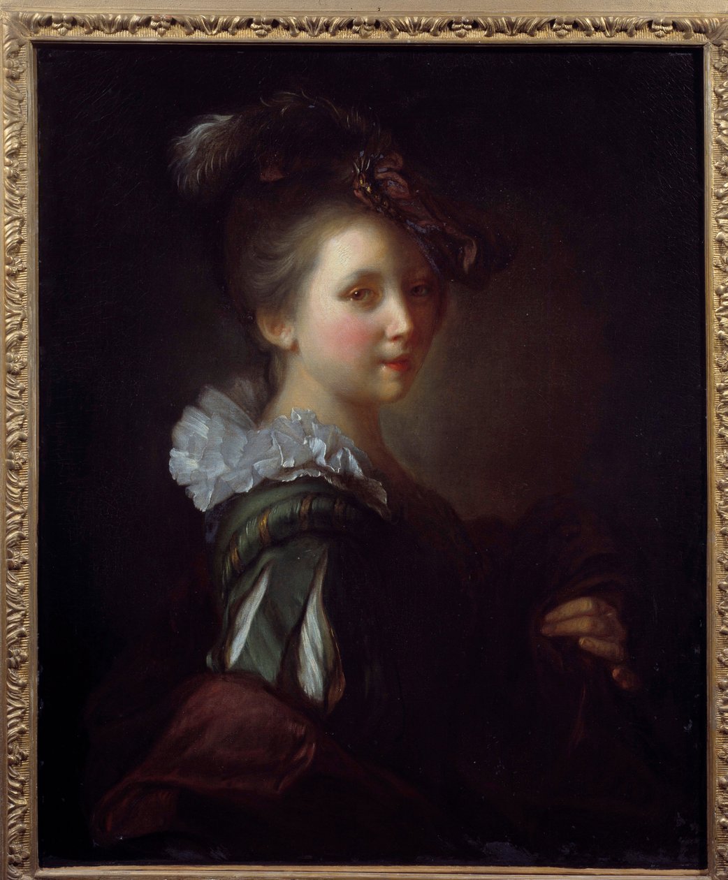 女性の肖像画 ジャン・アレクシス・グリムー（1680-1740） 18世紀 トゥールーズ、Musee des Augustins 作： ジャン・アレクシス・グリモウ