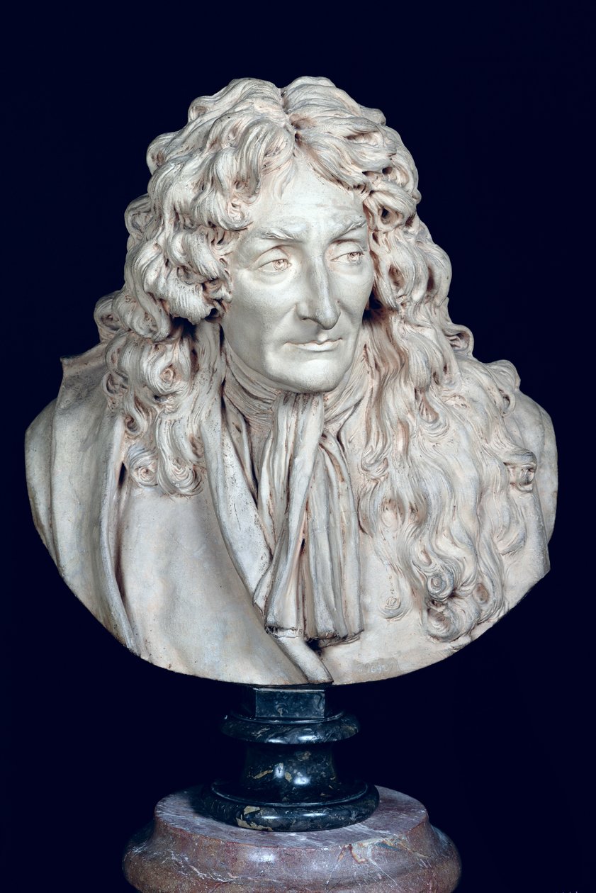 ジャン・ド・ラ・フォンテーヌの胸像（1621-95）1692（粘土） 作： ジャン・アントワーヌ・ウードン