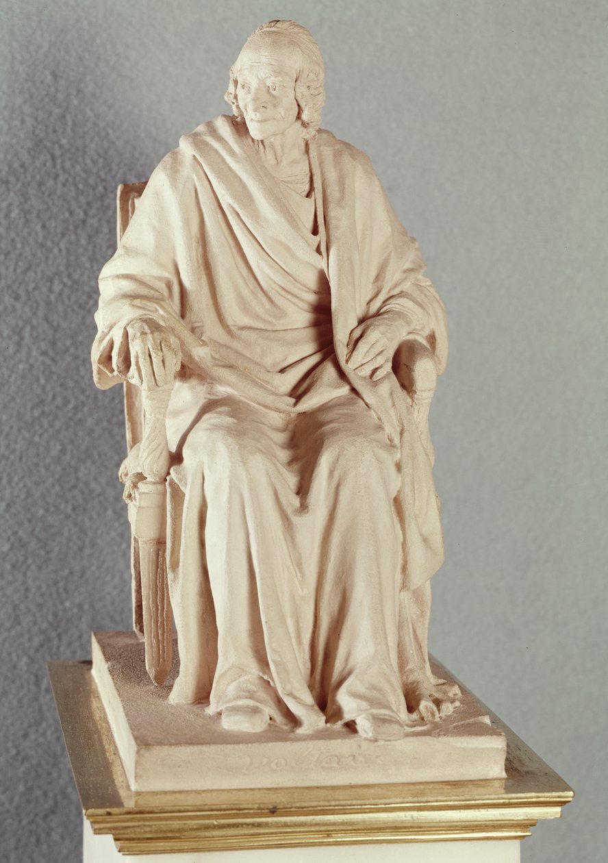 フランソワ・マリー・アルエ・ヴォルテール（1694-1778）1778（大理石） 作： ジャン・アントワーヌ・ウードン