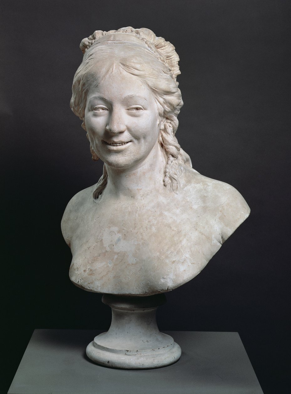 画家の妻、マドン・フードンの胸像、1786年（石膏） 作： ジャン・アントワーヌ・ウードン