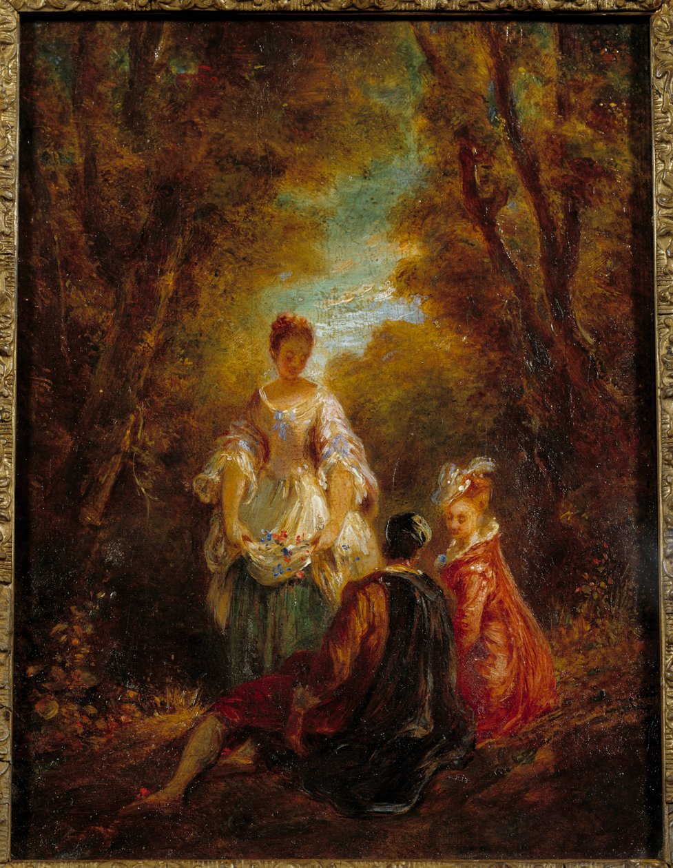 公園の人物たち ジャン・アントワーヌ・ワトー（1684-1721）の絵画 18世紀 作： ジャン・アントワーヌ・ヴァトー