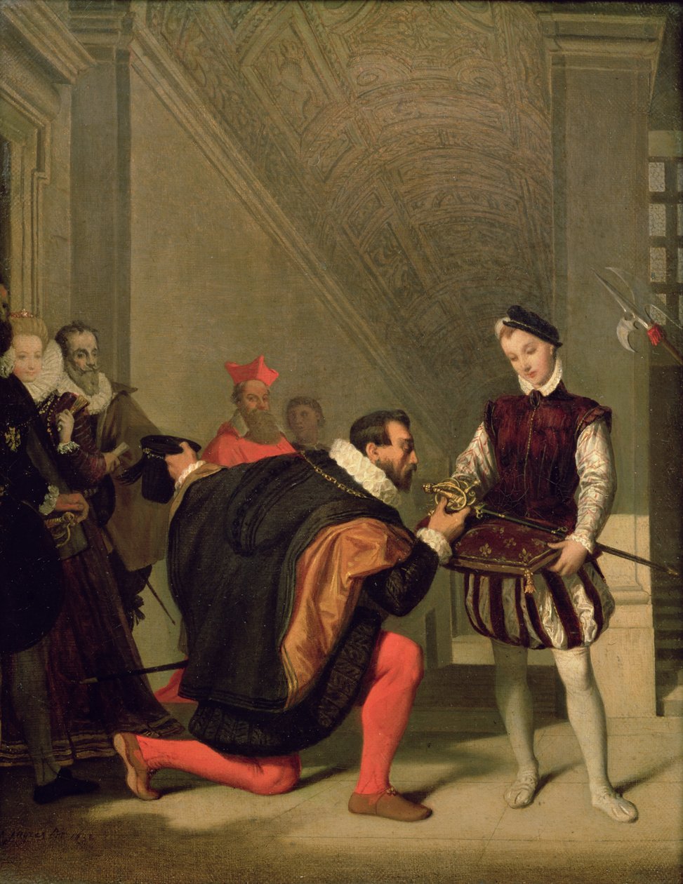 ドンペドロデトレド（1484-1553）ヘンリー4世の剣にキスをする（1553-1610）1819 作： ジャン・オーギュスト・ドミニク・アングル