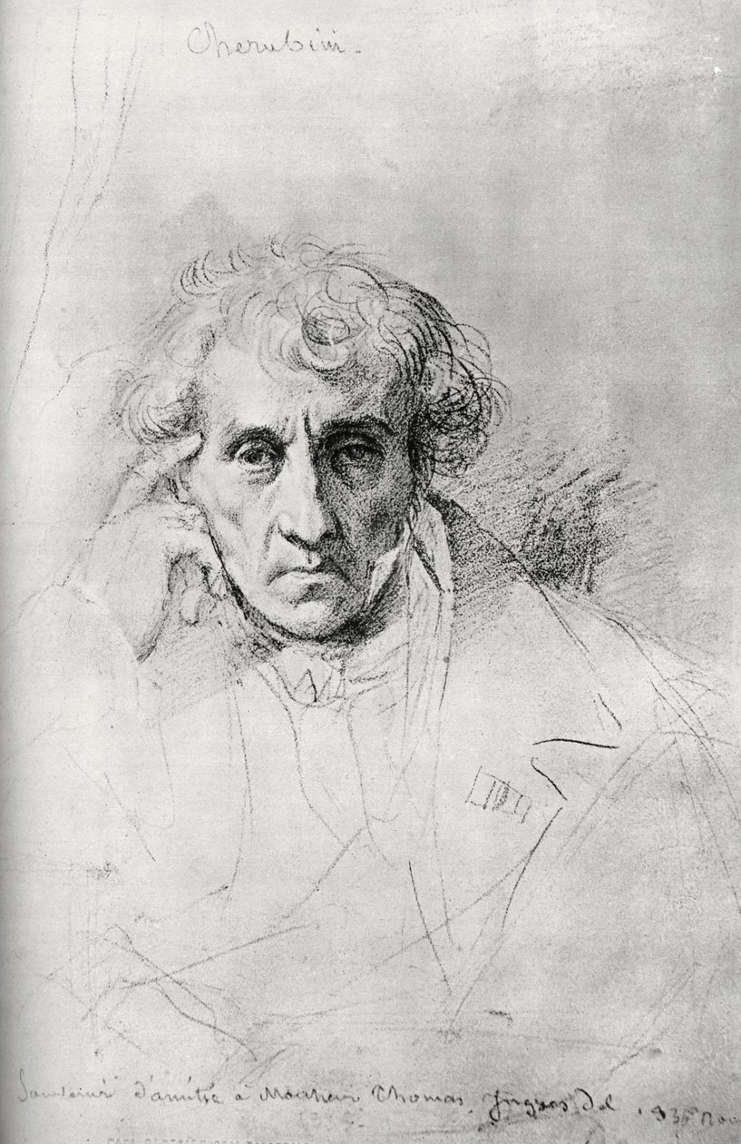 ルイージケルビーニ1760-1842、イタリアの作曲家、1830年。 作： ジャン・オーギュスト・ドミニク・アングル
