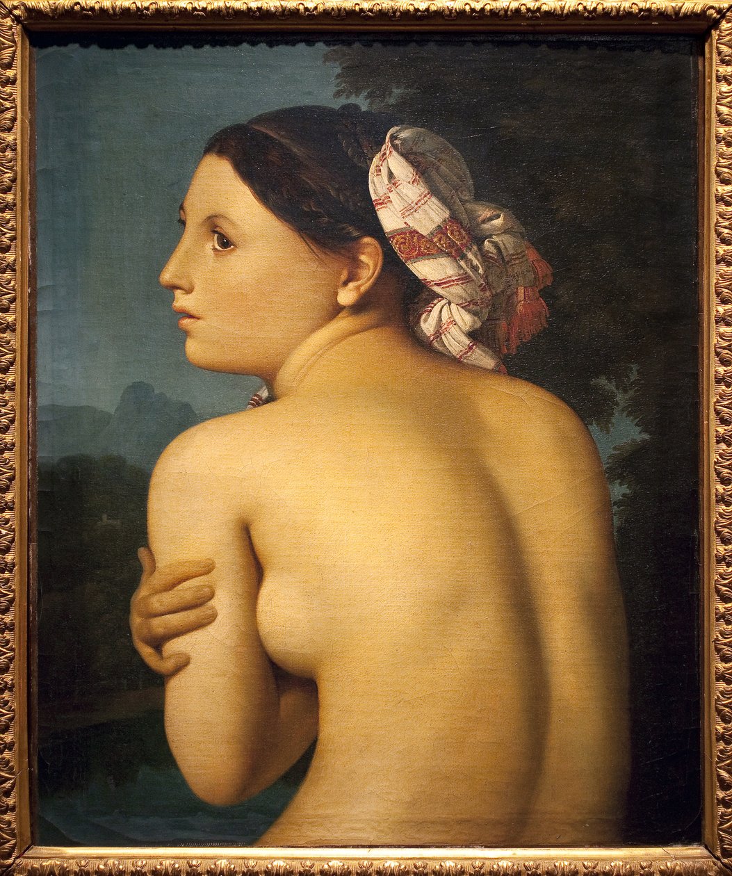 浴する人ジャン・オーギュスト・ドミニク・アングル（1780-1867）の絵画、油彩、キャンバス 作： ジャン・オーギュスト・ドミニク・アングル