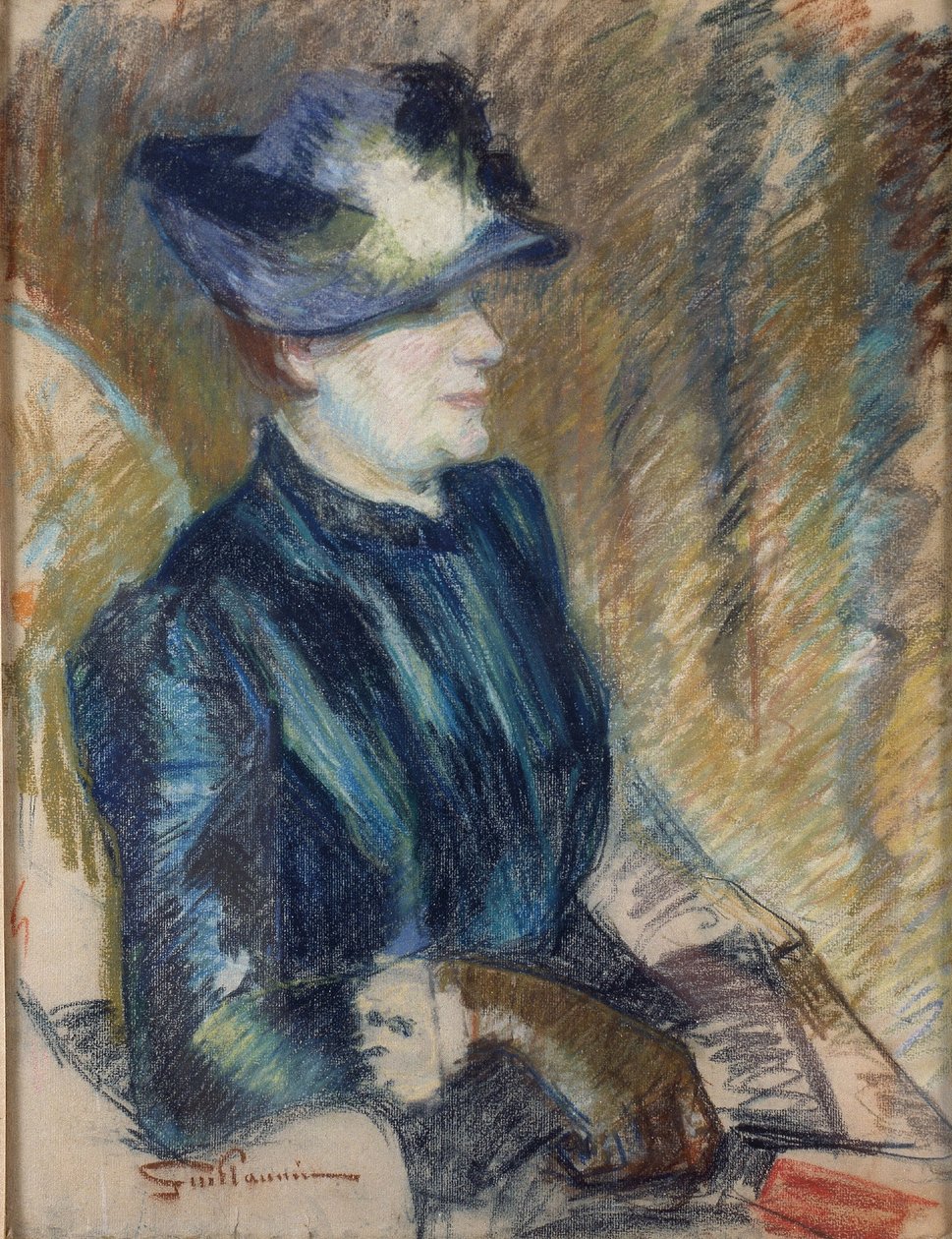 画家の妻の肖像 1889-90年頃 パステル、紙、画板 作： ジャン・バプティスト・アルマン・ギヨーミン