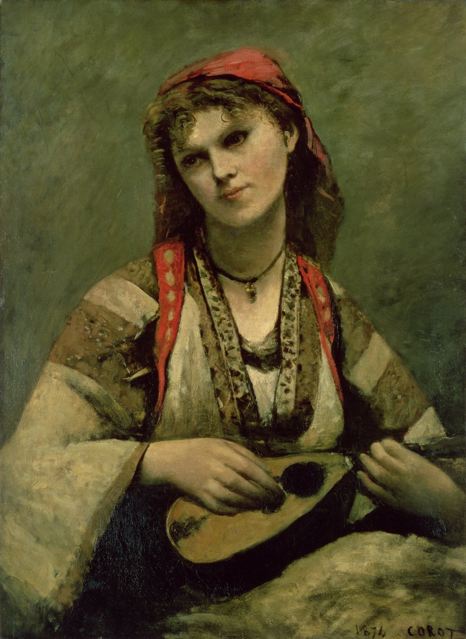 クリスティン・ニルソン（1843-1921）または「マンドリンを持ったボヘミアン（The Bohemian with a Mandolin 作： ジャン・バプティスト・カミーユ・コロー