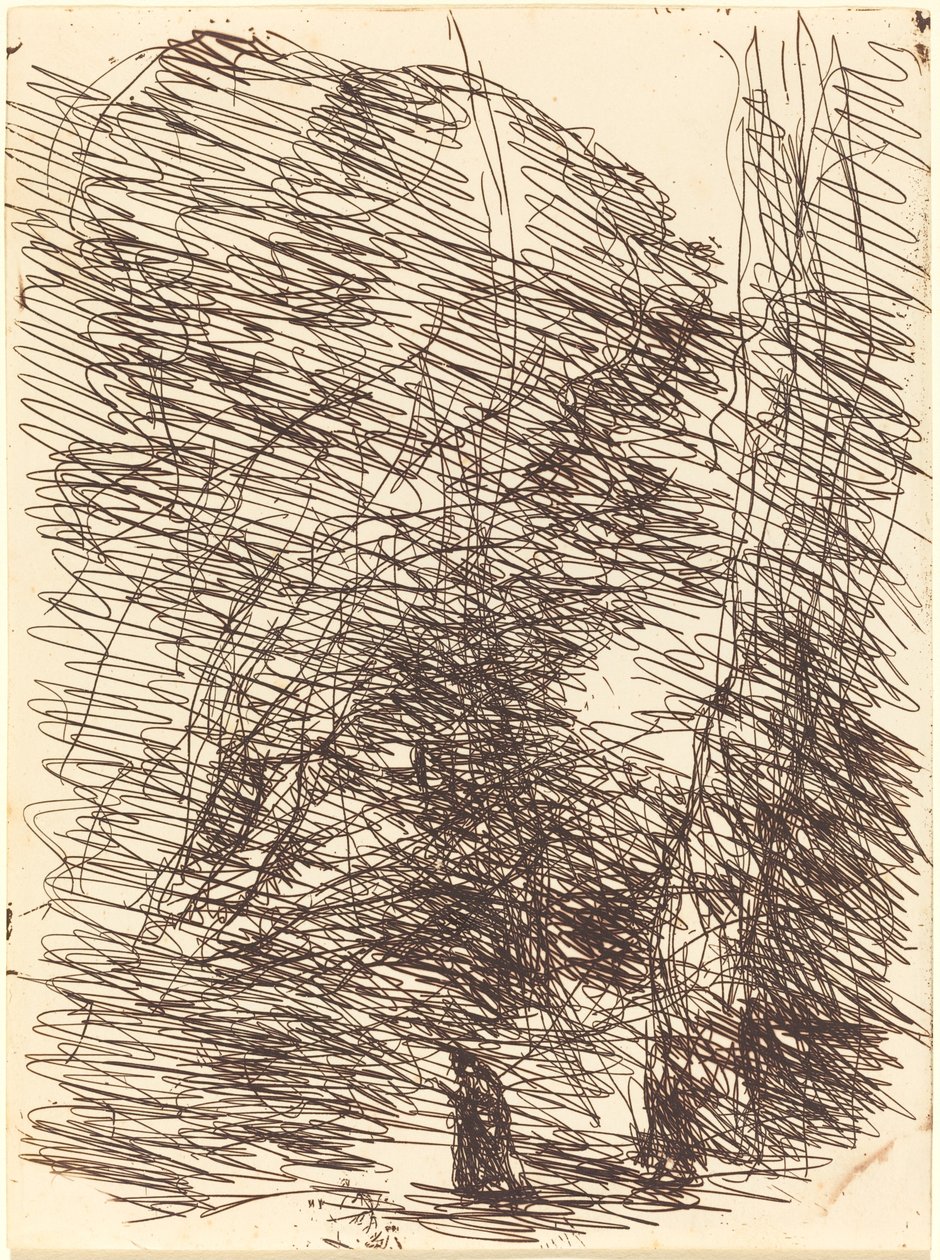 高い木の下で夢を見る人 Le Reveur sous les grands arbres, 1874年。 作： ジャン・バプティスト・カミーユ・コロー