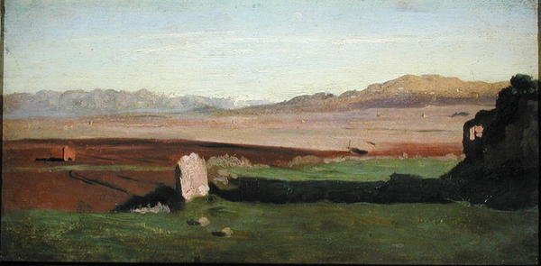 イタリアの風景」1826年頃（パネルに油彩） 作： ジャン・バプティスト・カミーユ・コロー