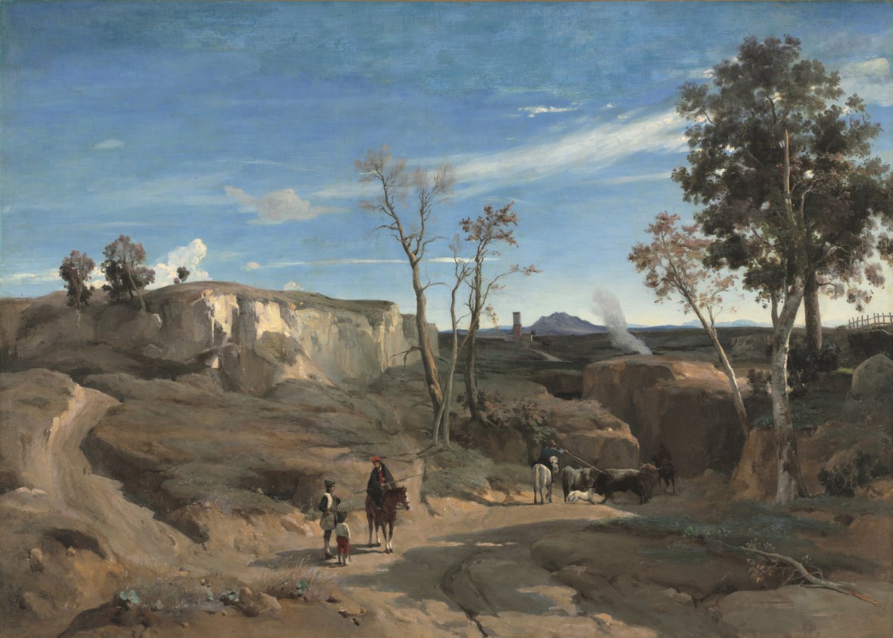 ラセルヴァーラ、ローマのカンパーニャ、c.1830-1831 作： ジャン・バプティスト・カミーユ・コロー