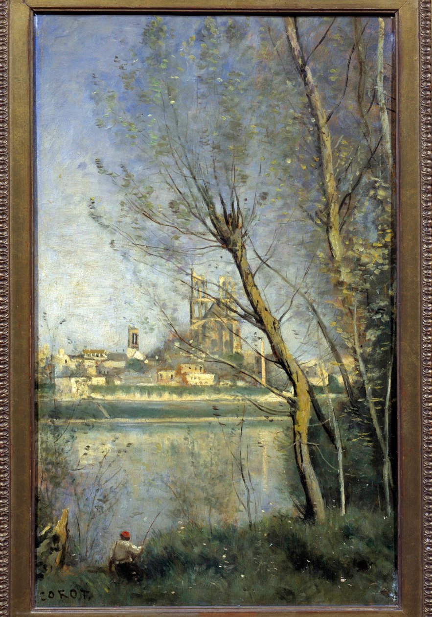 La cathedrale de Mantes (Mantes-la-Jolie Yvelines) カミーユ・コロー(1796-1875)による絵画 1865年 日：0.5x0.31 m ランス、ボザール美術館(Musee des Beaux Arts) 作： ジャン・バプティスト・カミーユ・コロー