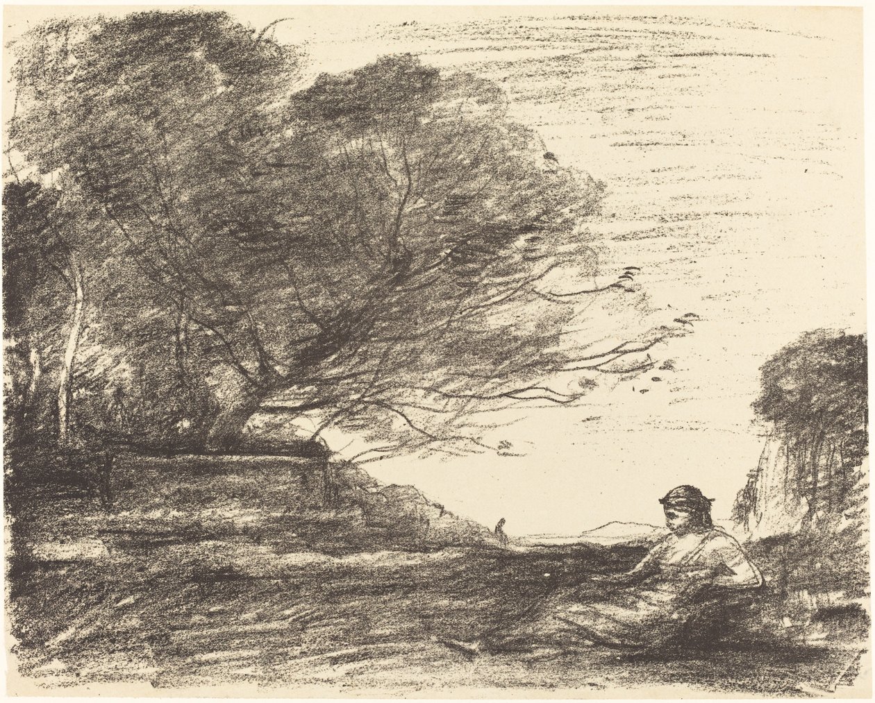 Sappho サフォー 1871年 作： ジャン・バプティスト・カミーユ・コロー