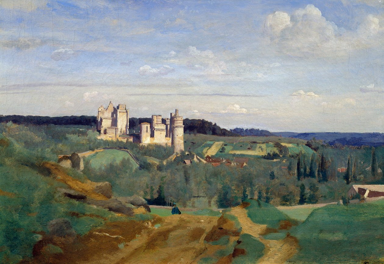 ピエールフォンの城 カミーユ・コロー（1796-1875）の絵画 1834年 カンペール、Musee Des Beaux Arts 作： ジャン・バプティスト・カミーユ・コロー