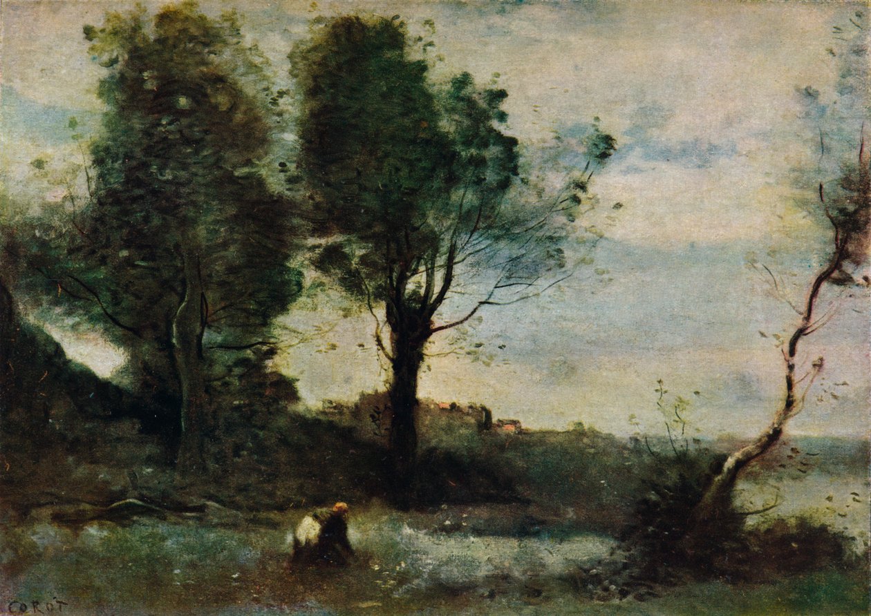 Wood Gatherers、c1865、1913 作： ジャン・バプティスト・カミーユ・コロー