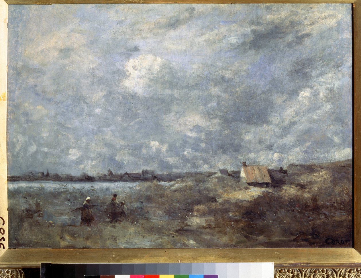 「パ・ド・カレーの海の嵐」（嵐の天気。パ・ド・カレー） 1870年頃のカミーユ・コロー（1796-1875）による絵画、モスクワのプーチキン美術館 作： ジャン・バプティスト・カミーユ・コロー