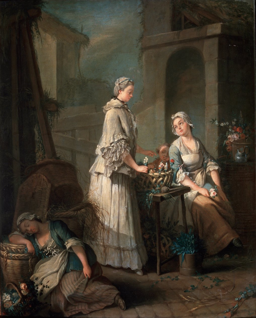 フラワーガール、c1795-c1799。 作： ジャン・バプティスト・シャルパンティエ長老