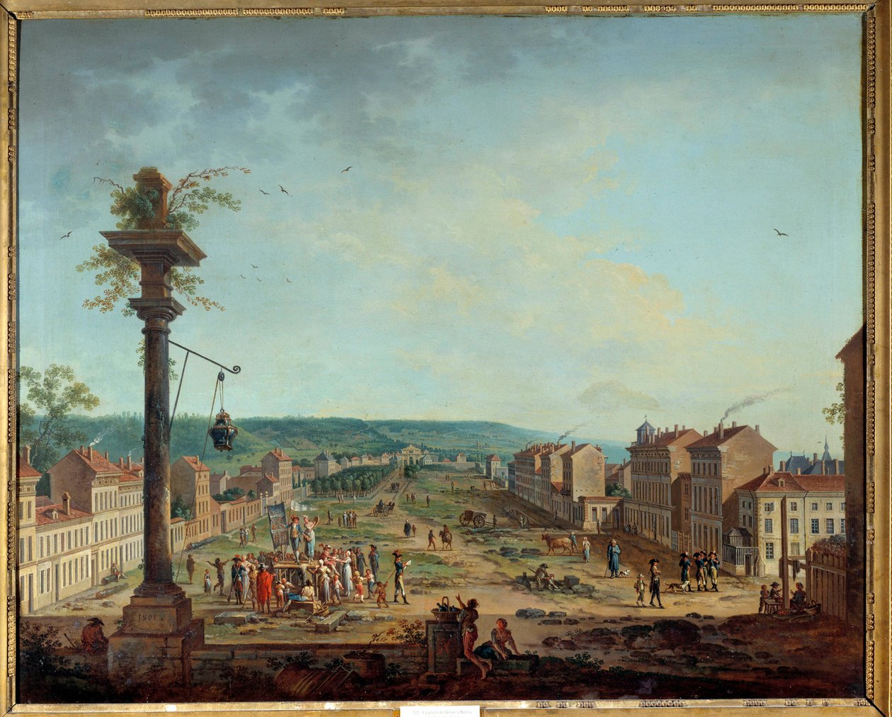 ナンシーにあるグレーブの家。 Jean Baptiste Claudot (1733-1805) の絵画 作： Jean-Baptiste Claudot