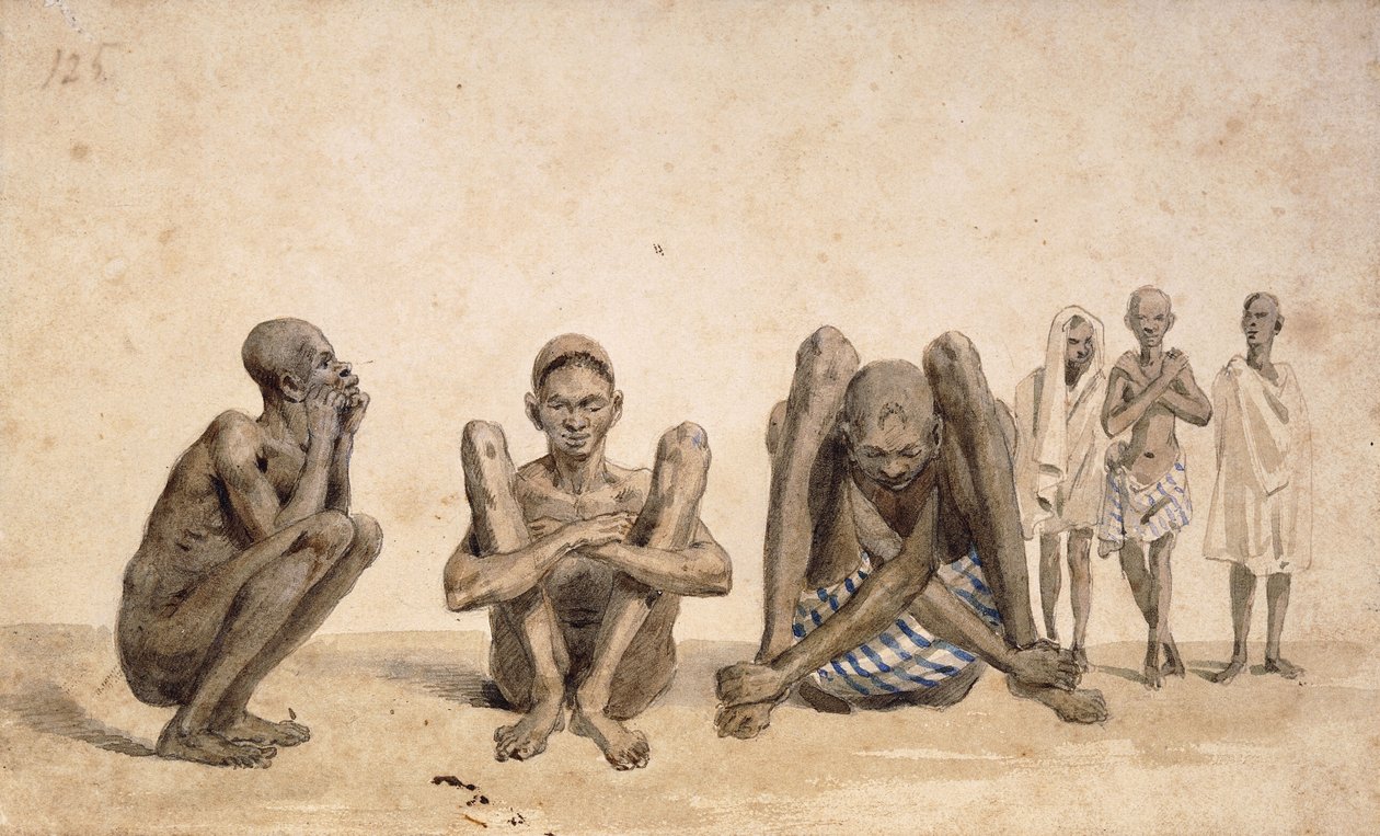 リオ・ジャネイロの黒人たち、1825-6年頃（水彩画） 作： ジャン・バプティスト・デブレット