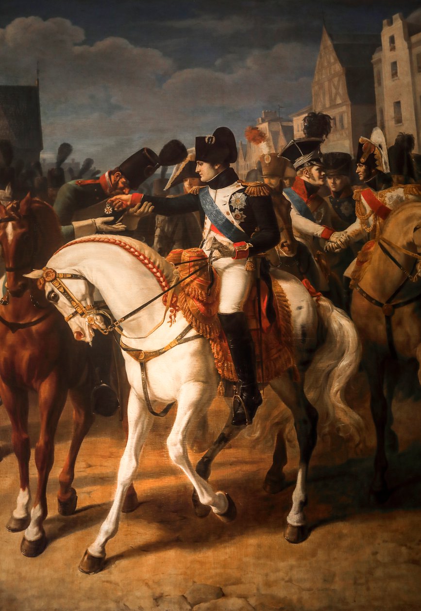 ナポレオンがティルジットでロシア軍兵士に贈る名誉の十字架（油彩・キャンバス）1808年 作： ジャン・バプティスト・デブレット