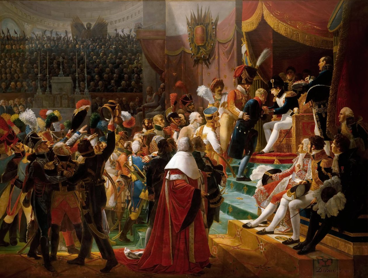 アンヴァリッド教会におけるレジオン・ドヌール勲章の最初の授与（1804年7月14日 作： ジャン・バプティスト・デブレット