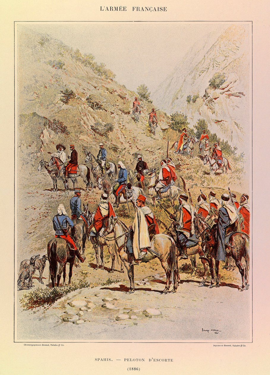 Edouard Detaille（1848-1912）が描いたジュール・リシャール大尉のフランス軍の種類と軍服。スパイス、1886年の護衛小隊、個人蔵 作： ジャン・バプティスト・エドゥアール・ディテール