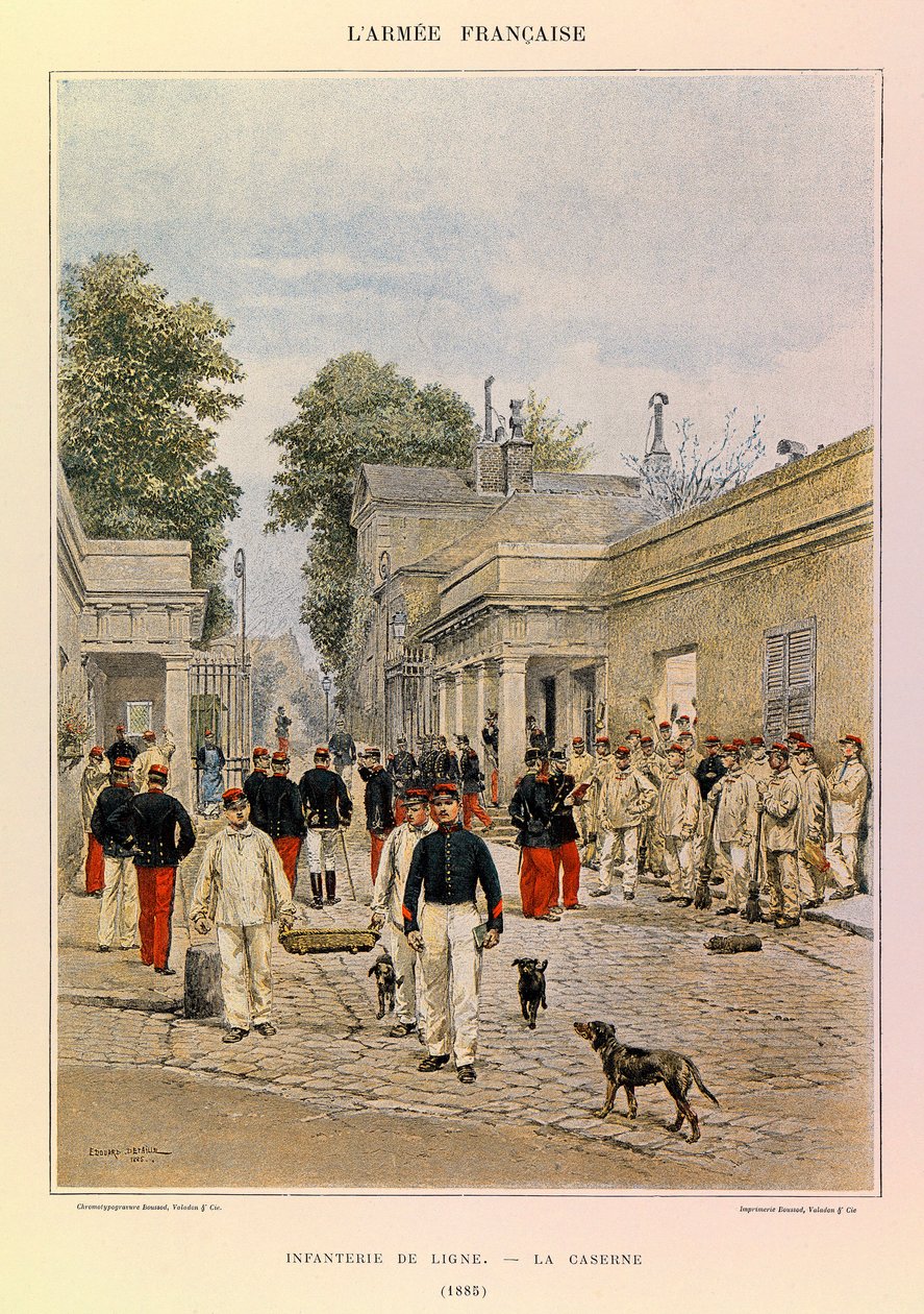 Edouard Detaille（1848-1912）が描いたジュール・リシャール大尉のフランス軍の種類とユニフォーム。ライン歩兵。1885年の兵舎、個人蔵 作： ジャン・バプティスト・エドゥアール・ディテール