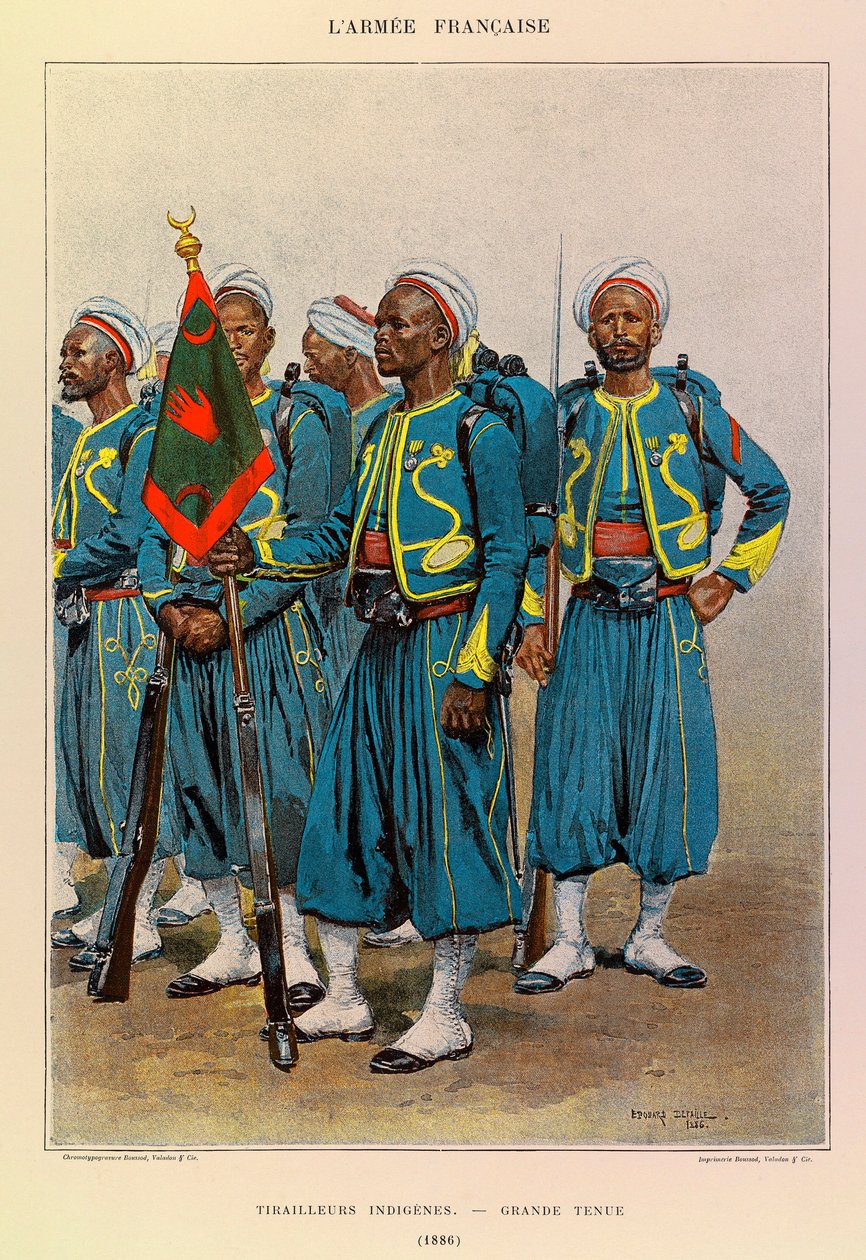 Edouard Detaille（1848-1912）が描いたジュール・リシャール大尉のフランス軍の種類と軍服。1886年、偉大な衣装を身にまとったネイティブ・ティライユ、プライベート・コレクション 作： ジャン・バプティスト・エドゥアール・ディテール