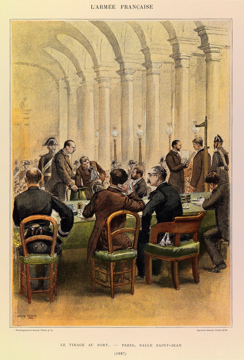 Edouard Detaille（1848-1912）が描いた、ジュール・リシャール大尉のフランス軍の種類と制服。1887年、パリのサン・ジャン劇場でのドローイング、個人蔵 作： ジャン・バプティスト・エドゥアール・ディテール