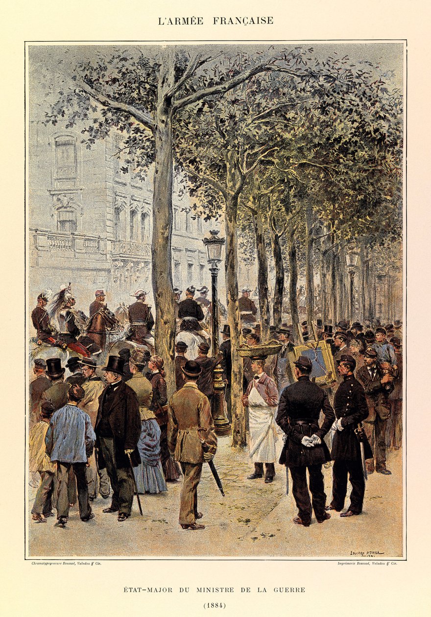 Edouard Detaille（1848-1912）が描いたジュール・リシャール大尉のフランス軍の種類と軍服。1884年の陸軍大臣のスタッフ、個人蔵 作： ジャン・バプティスト・エドゥアール・ディテール