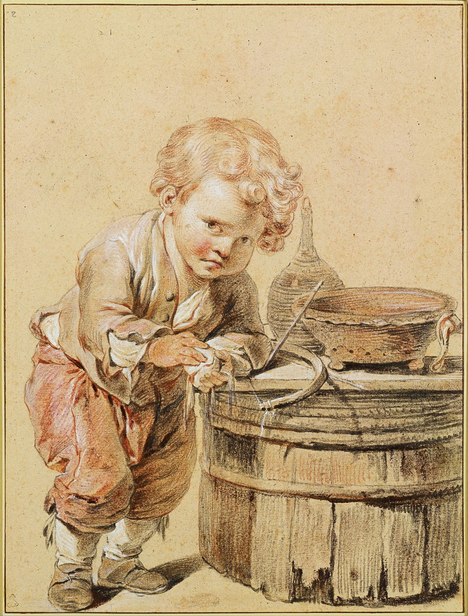 壊れた卵を持つ少年、1756年頃 作： ジャン・バプティスト・グレーズ