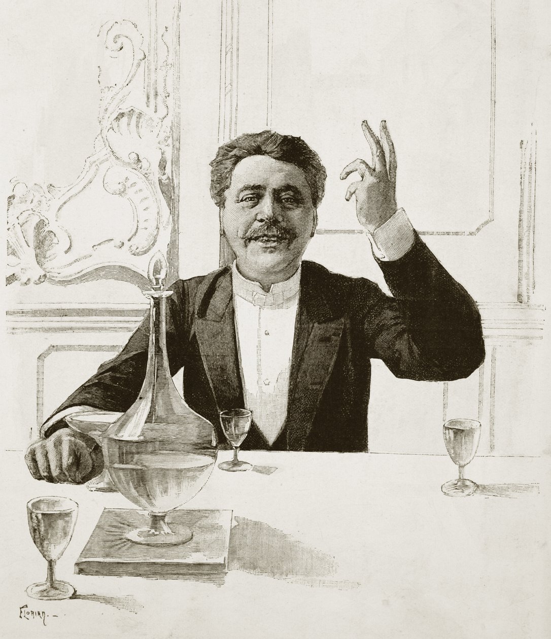 Henry Becque (1837-1899) の肖像、フランスの劇作家 - Jean-Baptiste Guth (1883-1921) にちなみ、Florian による墓。 1890年 作： ジャン・バプティスト・グス