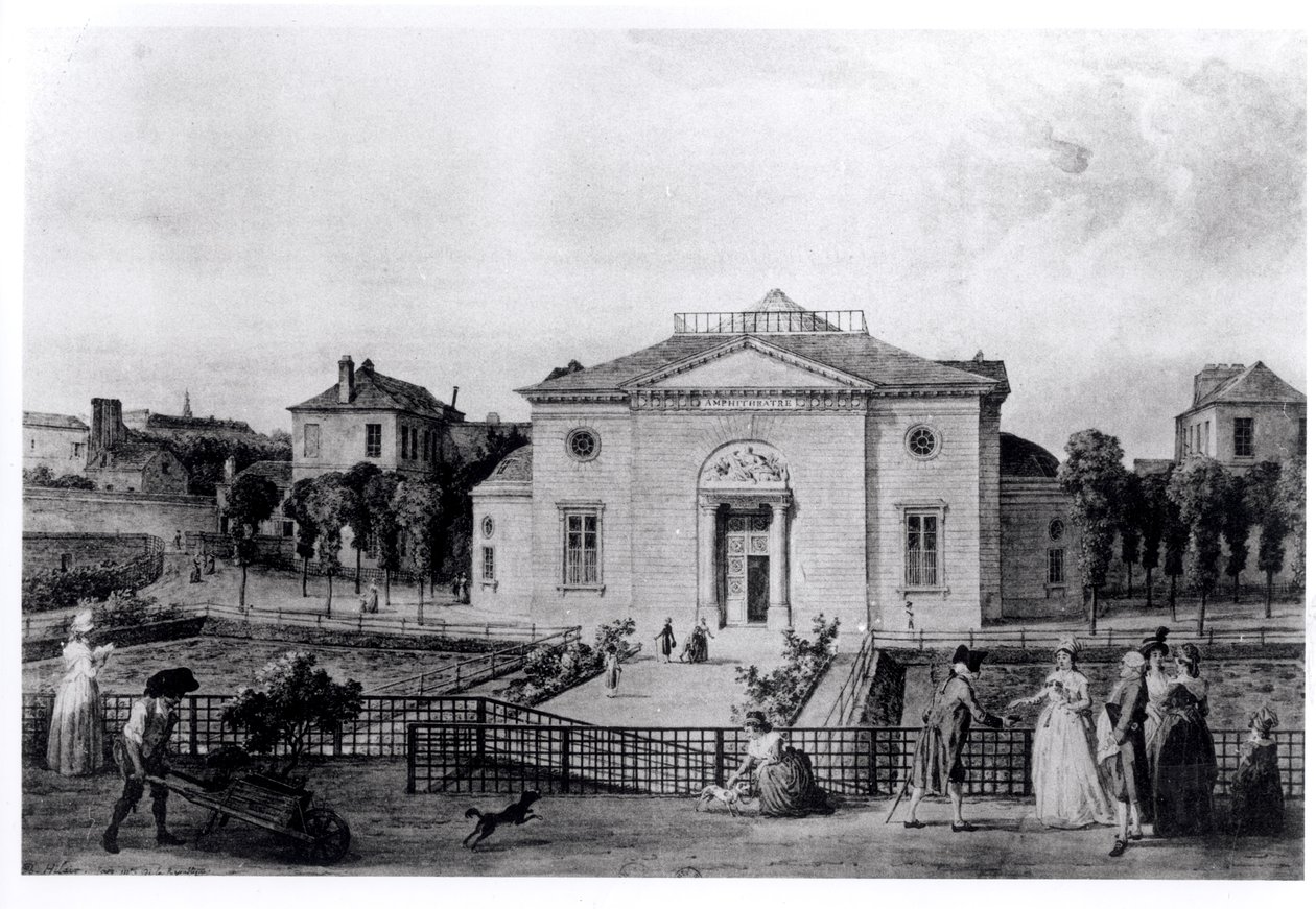 1896年にアーネストルルーが出版したET Hamyの「Le Museum d&39;Histoire Naturelle il ya un siecle」から1794年にパリのジャルダンデプラントの大円形闘技場 作： ジャン・バプティスト・ヒレア