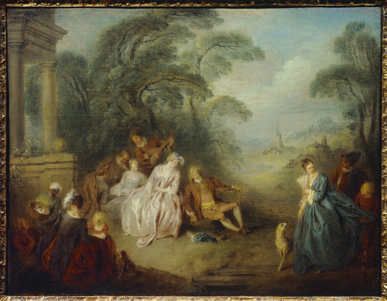 公園に集まった人々 ジャン・バティスト・ペーター（1695-1736）の絵画 18世紀 作： ジャン・バプティスト・ジョセフ・ペイター
