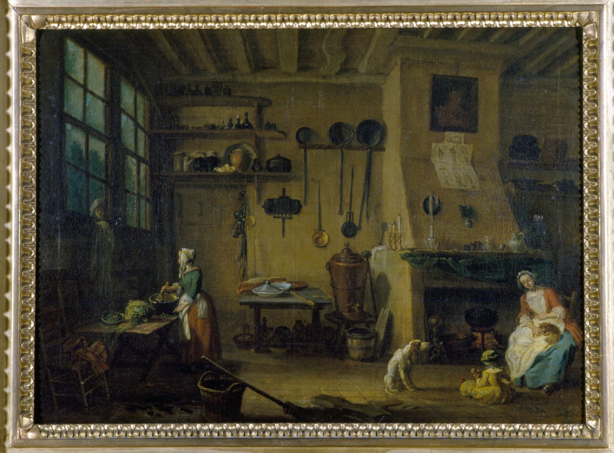 ブルジョワズ・キュイジーヌ - J.B.ラレマン（1716-1803）の絵画、17世紀後半、ディジョン美術館蔵。 作： ジャン・バプティスト・ラレマンド