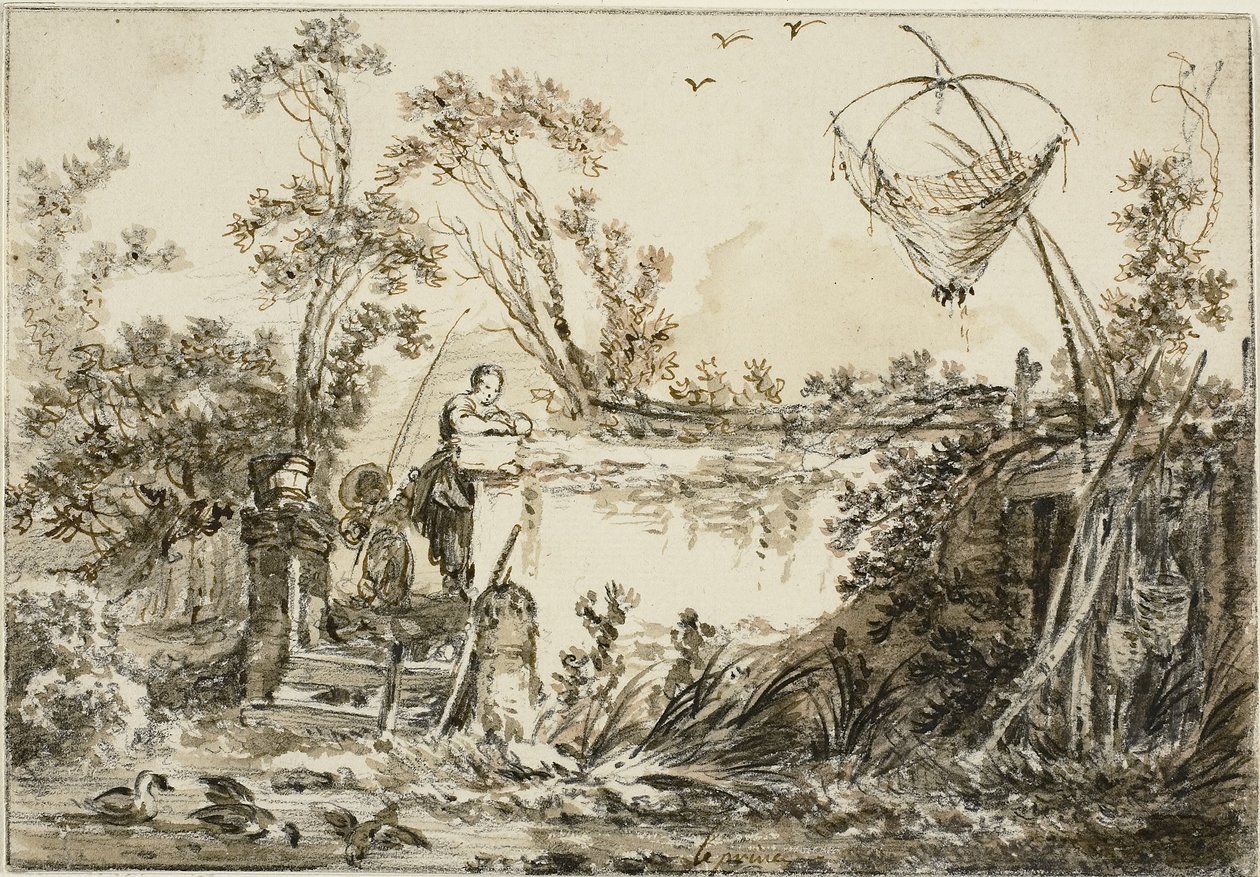 Varie Vedute del Gentileの前絵のための研究、1755年頃 作： ジャン・バプティスト・ル・プランス