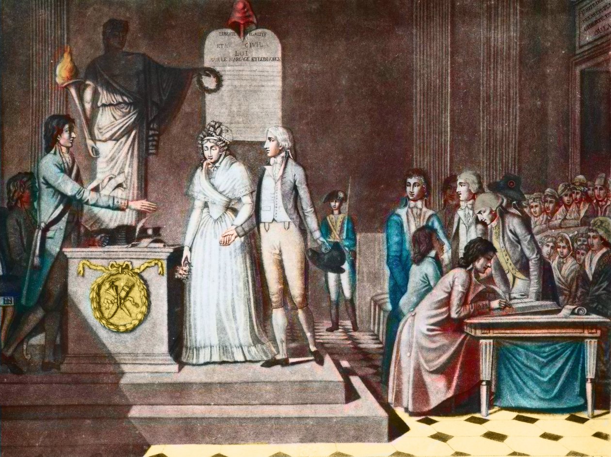 共和国の結婚 - 共和国の結婚 - ジャン＝バティスト・マレ（1759-I835）の「アクアタンテ」の後 - 18世紀 作： ジャン・バプティスト・マレット